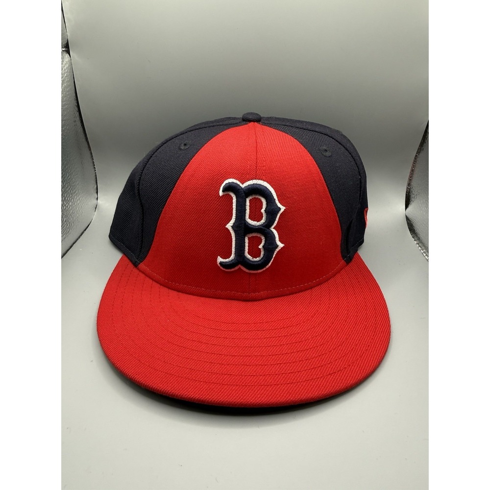 Boston Red Sox New Era 59FIFTY Fitted Hat 7 1/4 Red Navy Authentic MLB Baseball